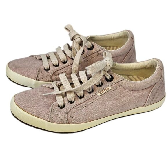 Taos Womens Star Low Top Canvas Sneakers, Pink, Comfort, Size 8 - Picture 1 of 11